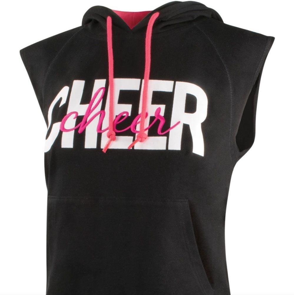 Cheer sleeveless hoodie, Adult small